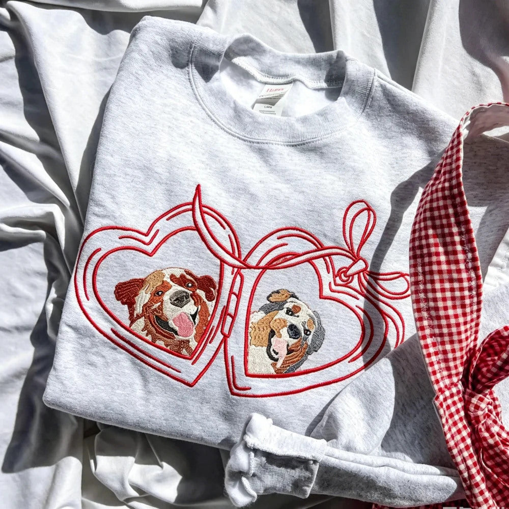 Sweat-shirt brodé personnalisé avec le visage et le nom de votre chien, cadeau souvenir pour les amoureux des animaux