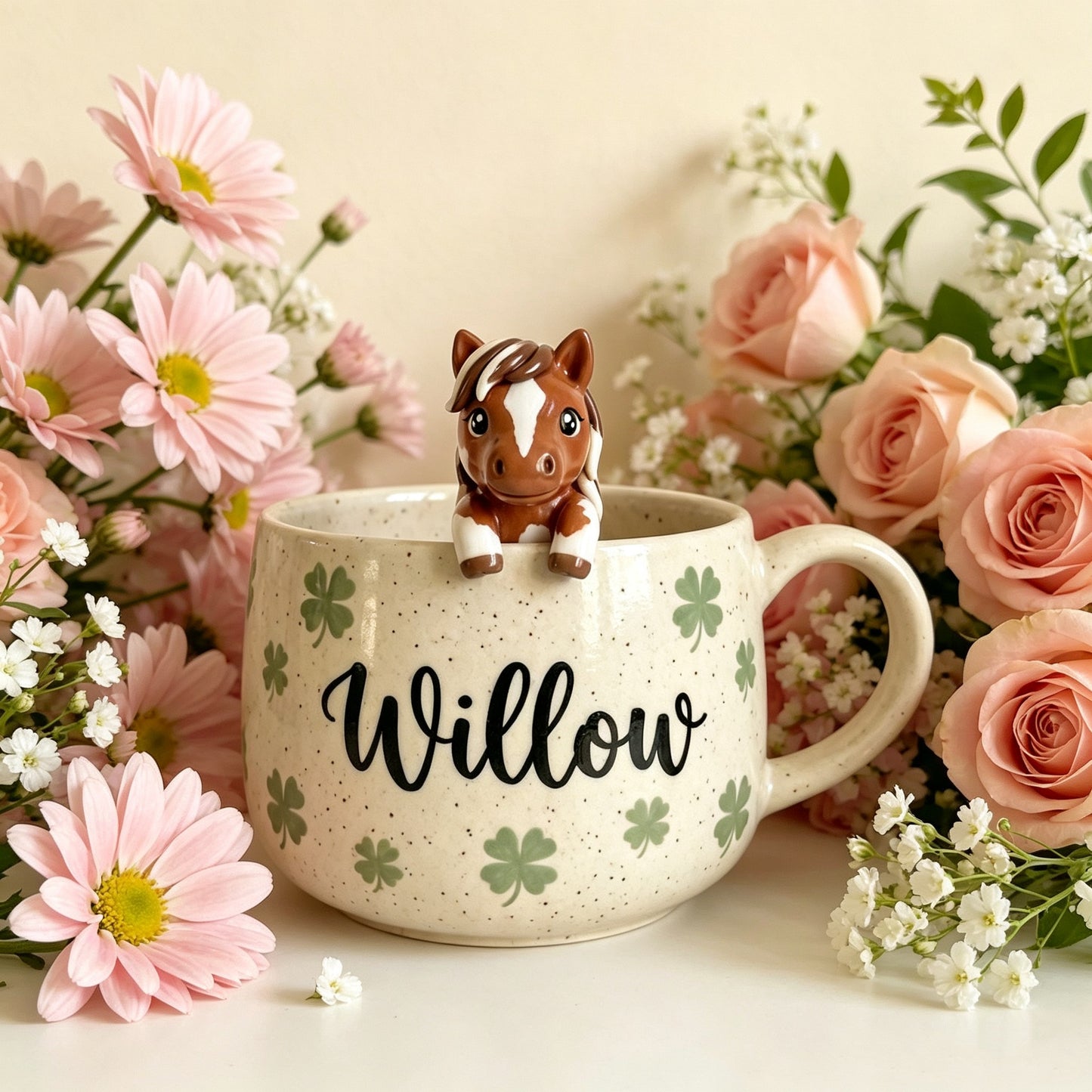 Mug personnalisé avec figurine d'animal de compagnie et nom – Mug en céramique fait main pour chat et chien, souvenir de Noël pour les amoureux des animaux