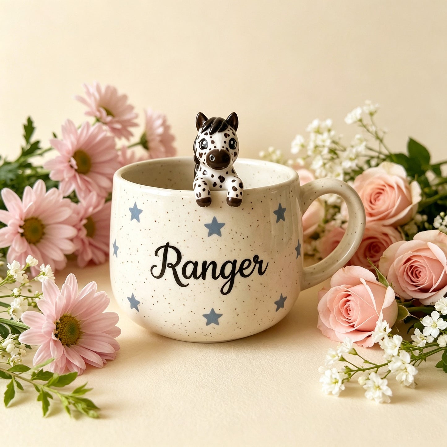 Mug personnalisé avec figurine d'animal de compagnie et nom – Mug en céramique fait main pour chat et chien, souvenir de Noël pour les amoureux des animaux