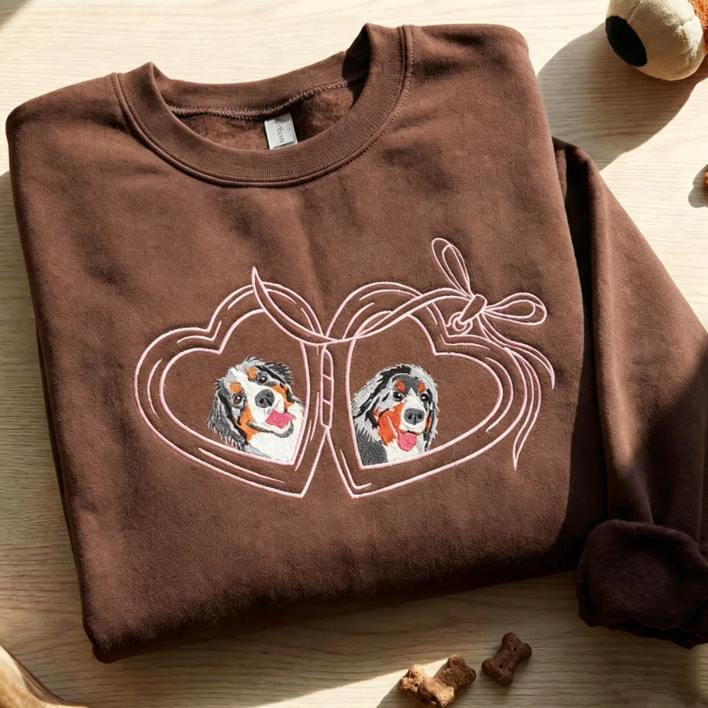 Sweat-shirt brodé personnalisé avec le visage et le nom de votre chien, cadeau souvenir pour les amoureux des animaux