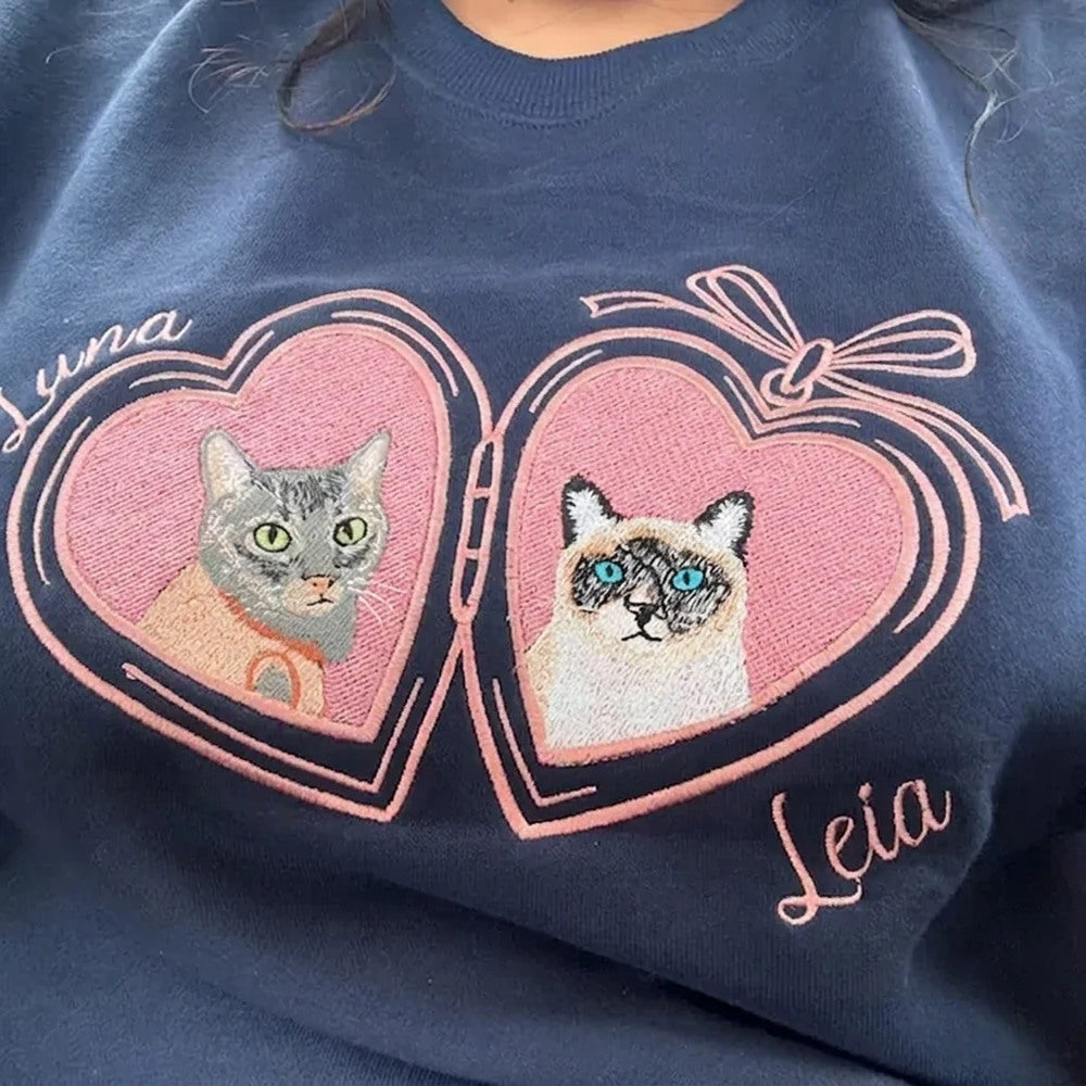 Sweat-shirt brodé personnalisé avec le visage et le nom de votre chien, cadeau souvenir pour les amoureux des animaux