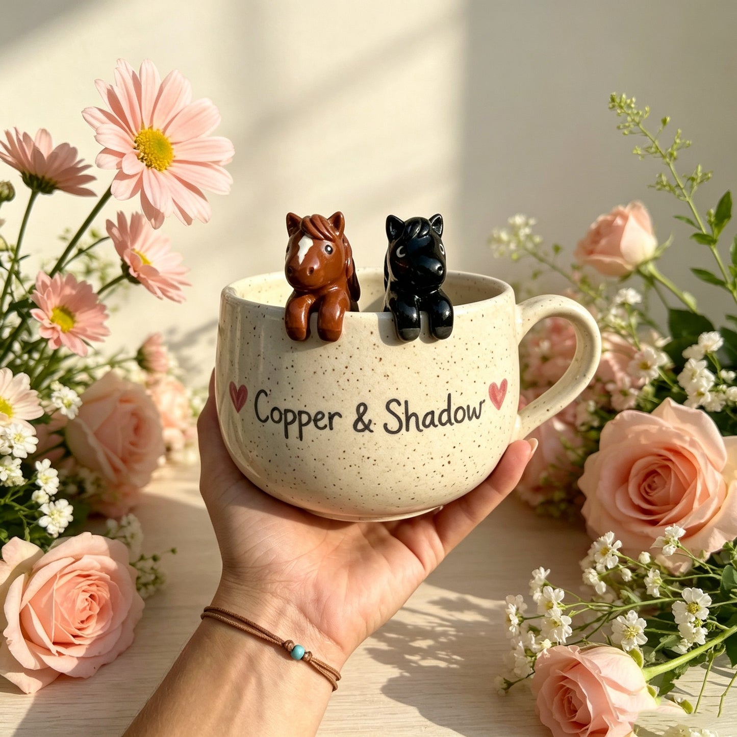 Mug personnalisé avec figurine d'animal de compagnie et nom – Mug en céramique fait main pour chat et chien, souvenir de Noël pour les amoureux des animaux