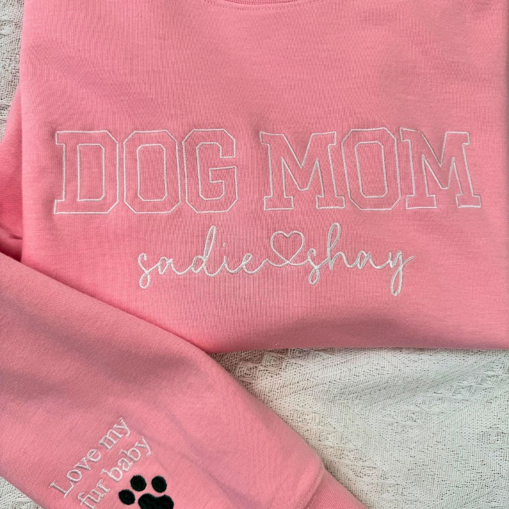 Personalisiertes Hundemama-Sweatshirt mit Kosenamen auf dem Ärmel, Geschenk für Tierliebhaber