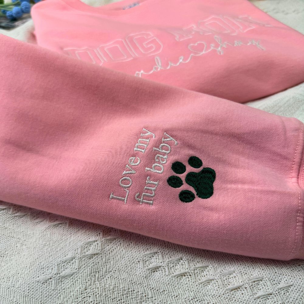 Personalisiertes Hundemama-Sweatshirt mit Kosenamen auf dem Ärmel, Geschenk für Tierliebhaber