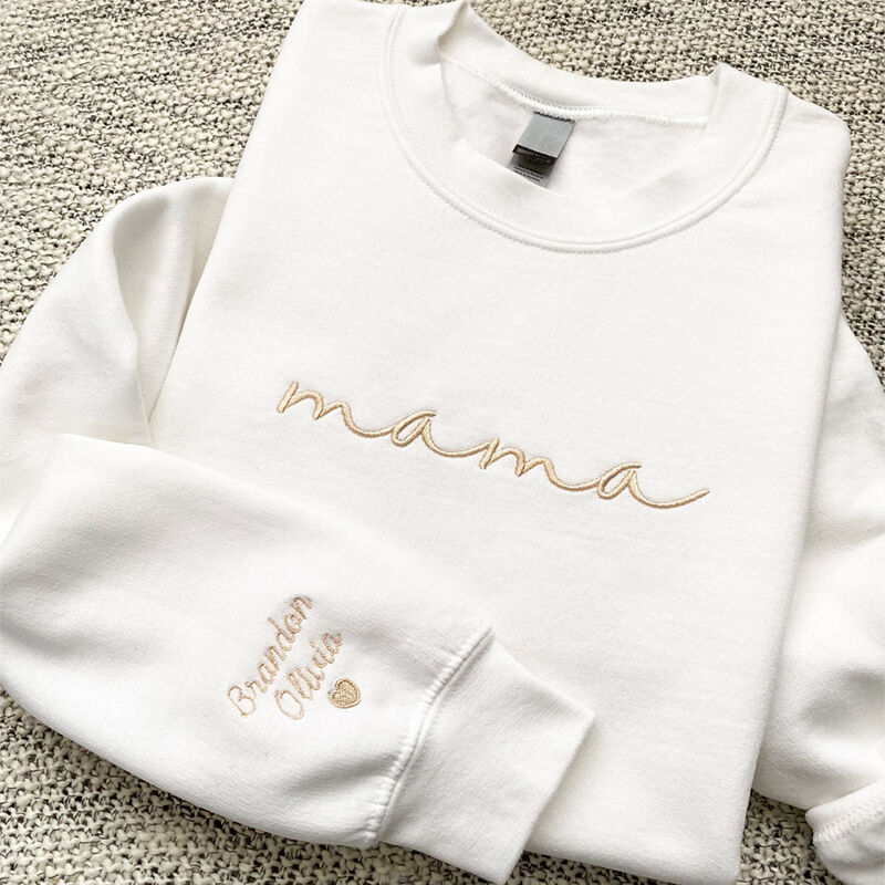 Benutzerdefinierte bestickte Mama EST Sweatshirt Geschenk für Mama