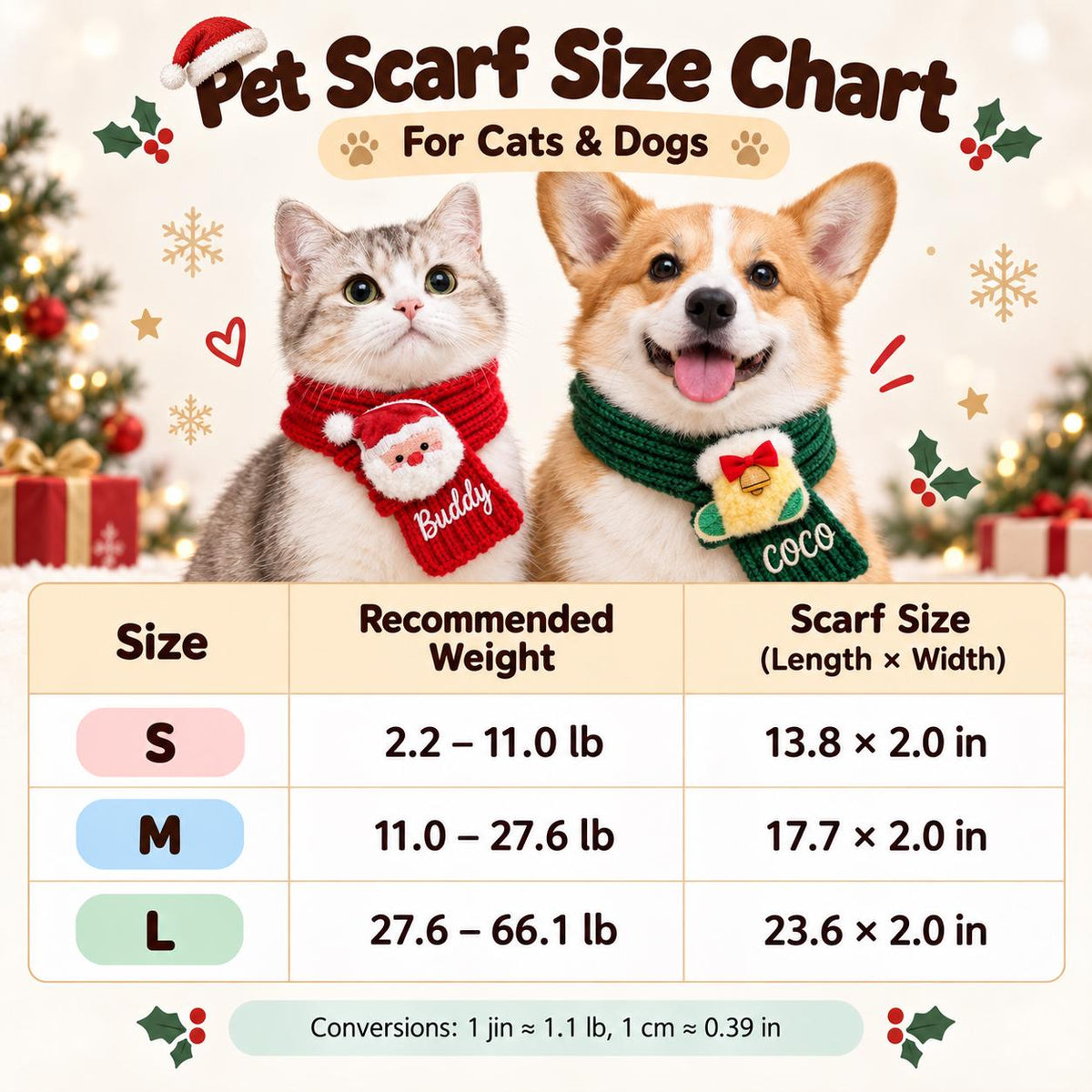 Personalized Christmas Pet Scarf, Custom Embroidered Dog Cat Scarf, Reindeer Santa Holiday Outfit, Puppy Kitten Christmas Gift