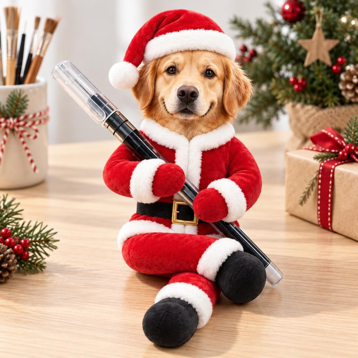 Écharpe tissée personnalisée avec portrait d'animal brodé et nom – Cadeau de Noël personnalisé pour les amoureux des animaux