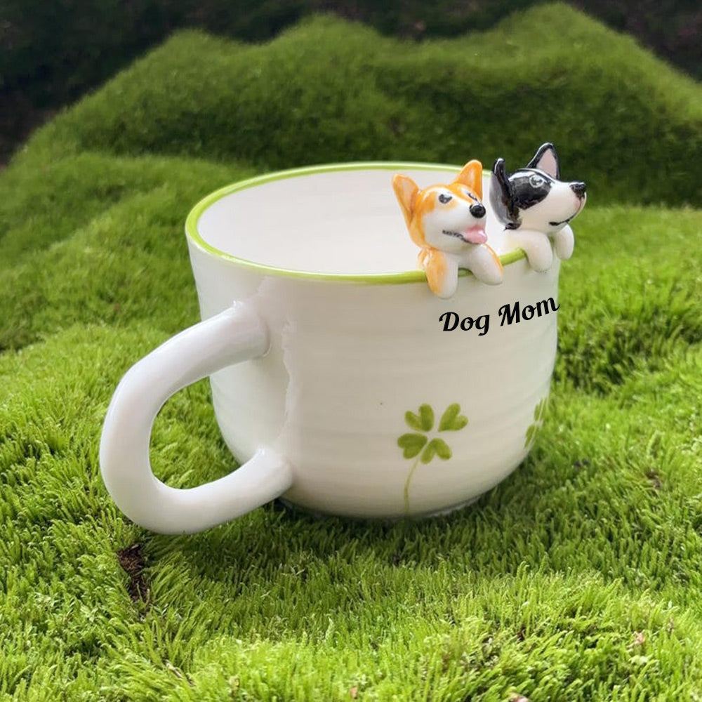 Personalized Dog Figure Ceramic Mug Custom Pet Photo Mug Mother's Day Gift Dog Mom Pet Lovers