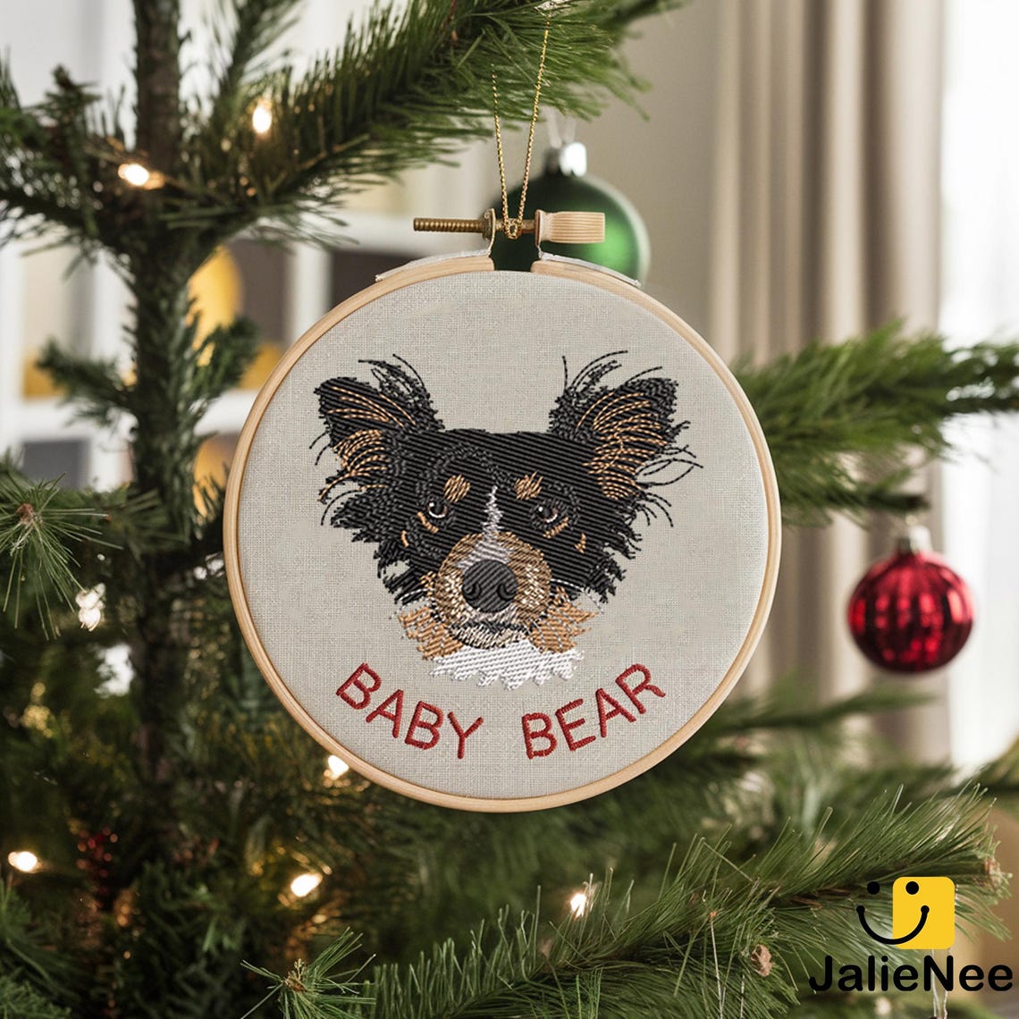 Personalized Embroidered Pet Picture Ornament Custom Dog Ornament Gift For Dog Owners Christmas Gift For Pet Lovers