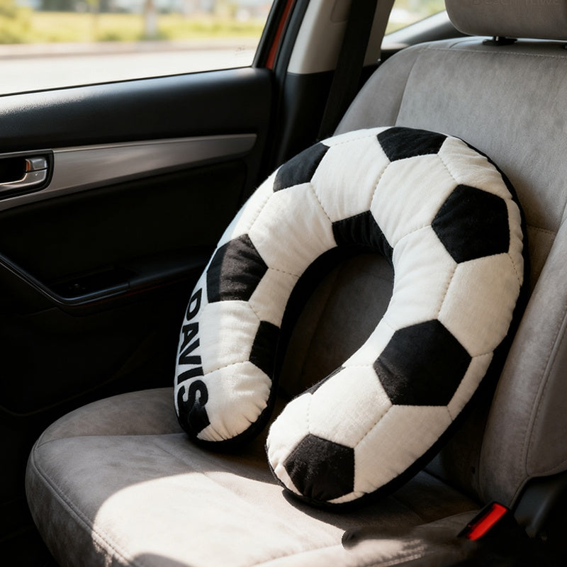 Personalized Soccer U-Shaped Pillow With Custom Name For Soccer Fans