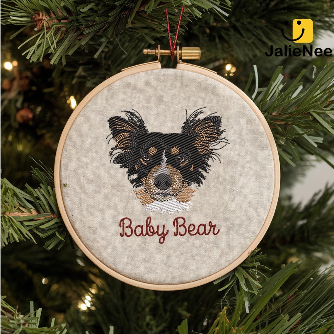 Personalized Embroidered Pet Picture Ornament Custom Dog Ornament Gift For Dog Owners Christmas Gift For Pet Lovers