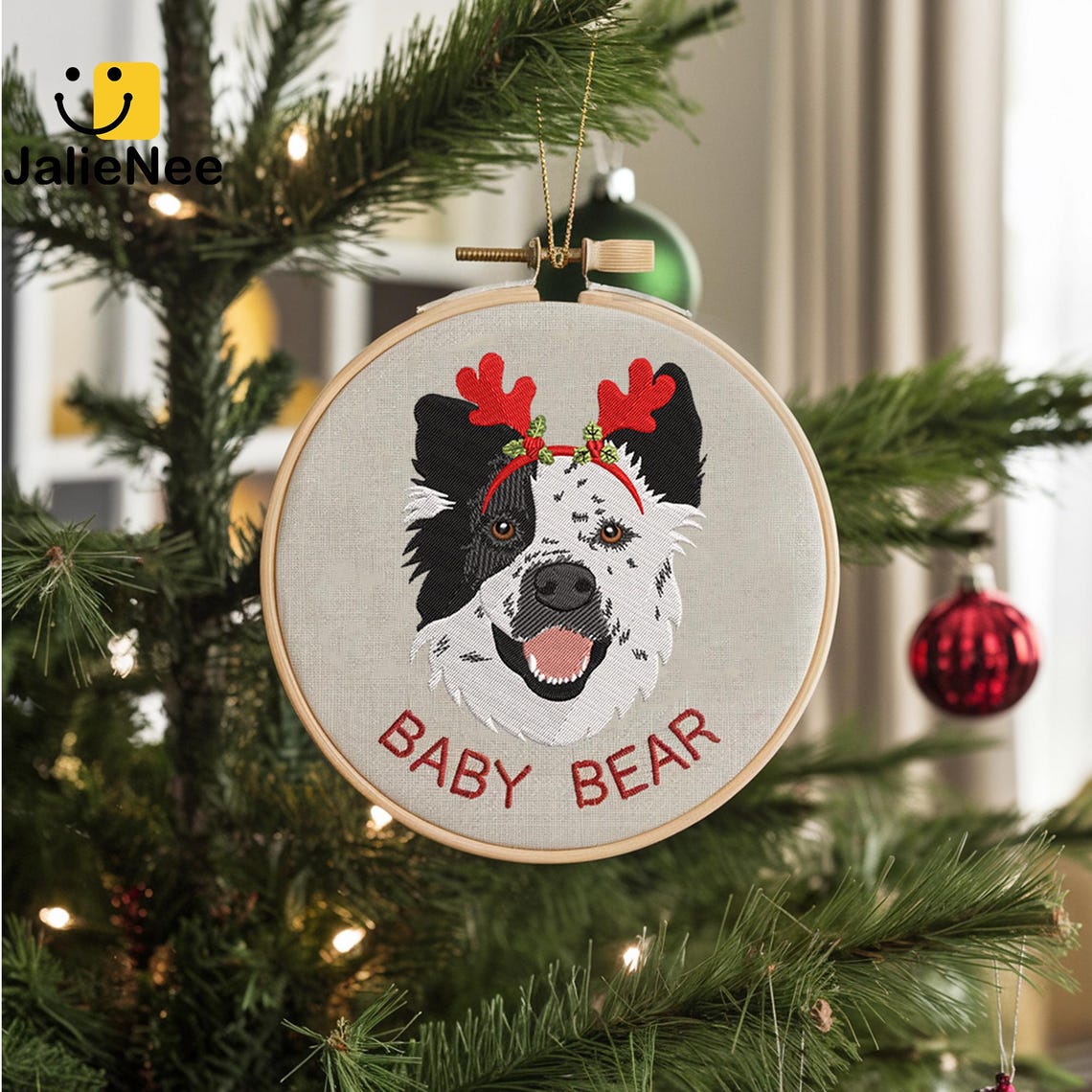 Personalized Embroidered Pet Picture Ornament Custom Dog Ornament Gift For Dog Owners Christmas Gift For Pet Lovers