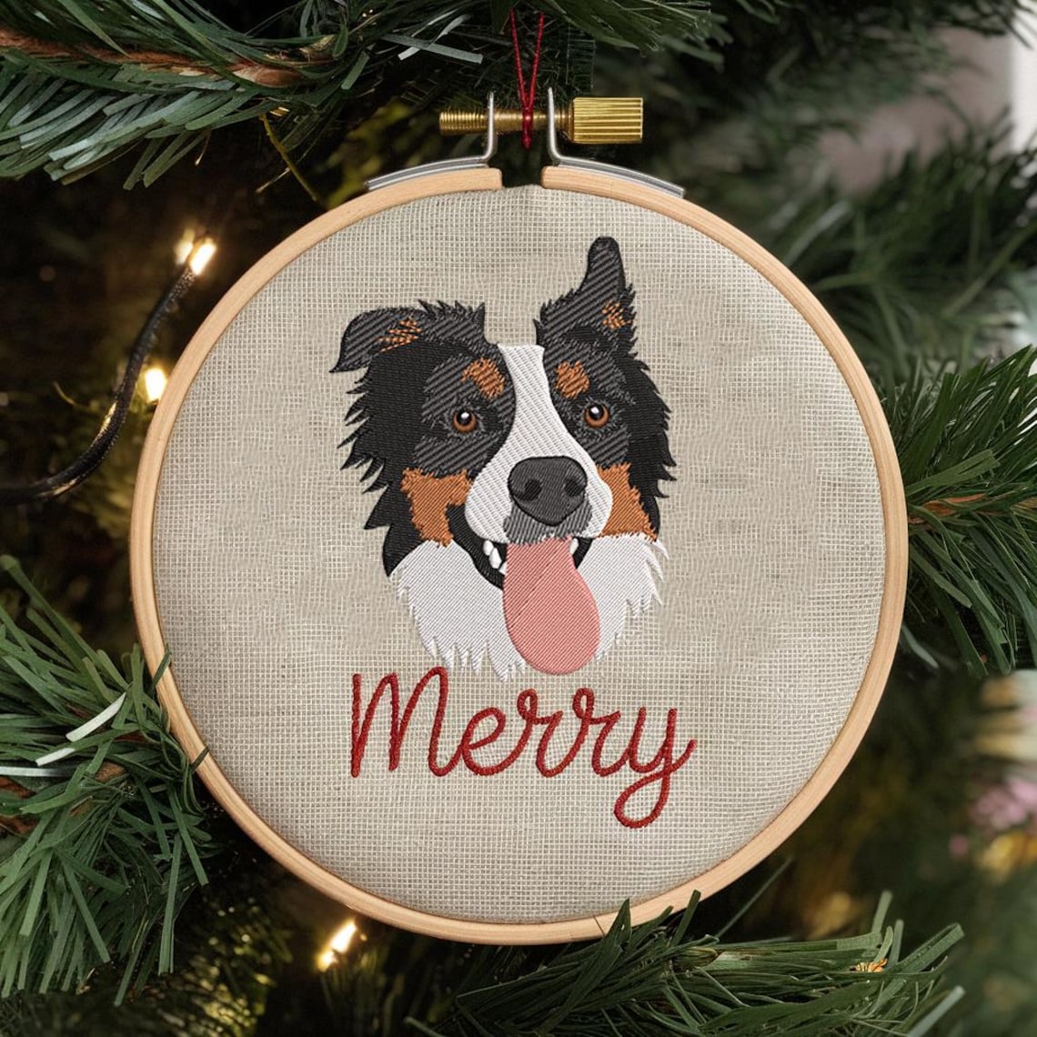 Personalized Embroidered Pet Picture Ornament Custom Dog Ornament Gift For Dog Owners Christmas Gift For Pet Lovers