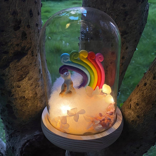 Custom Pet Figure Rainbow Mushroom Night Ligh Pet Memorial Gift Loss Dog/Cat Sympathy Gift