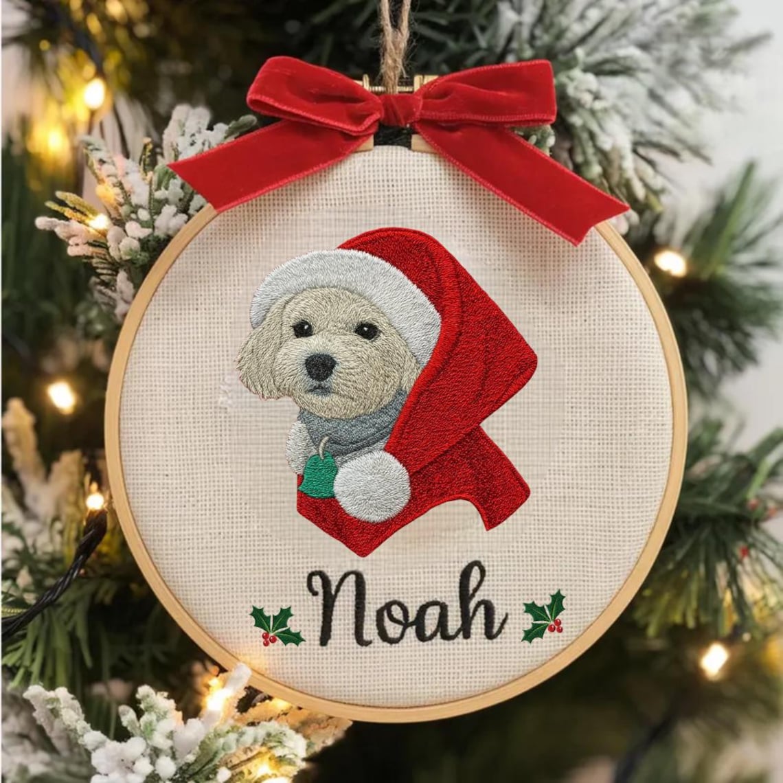 Ornement personnalisé en bois pour portrait d'animal de compagnie, cadeau commémoratif pour animaux de compagnie, cadeau de Noël pour les amoureux des animaux