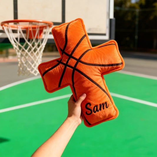 Personalized 3d Printed Basketball Cross Pillow A Christian Sports Gift For Basketball Lovers