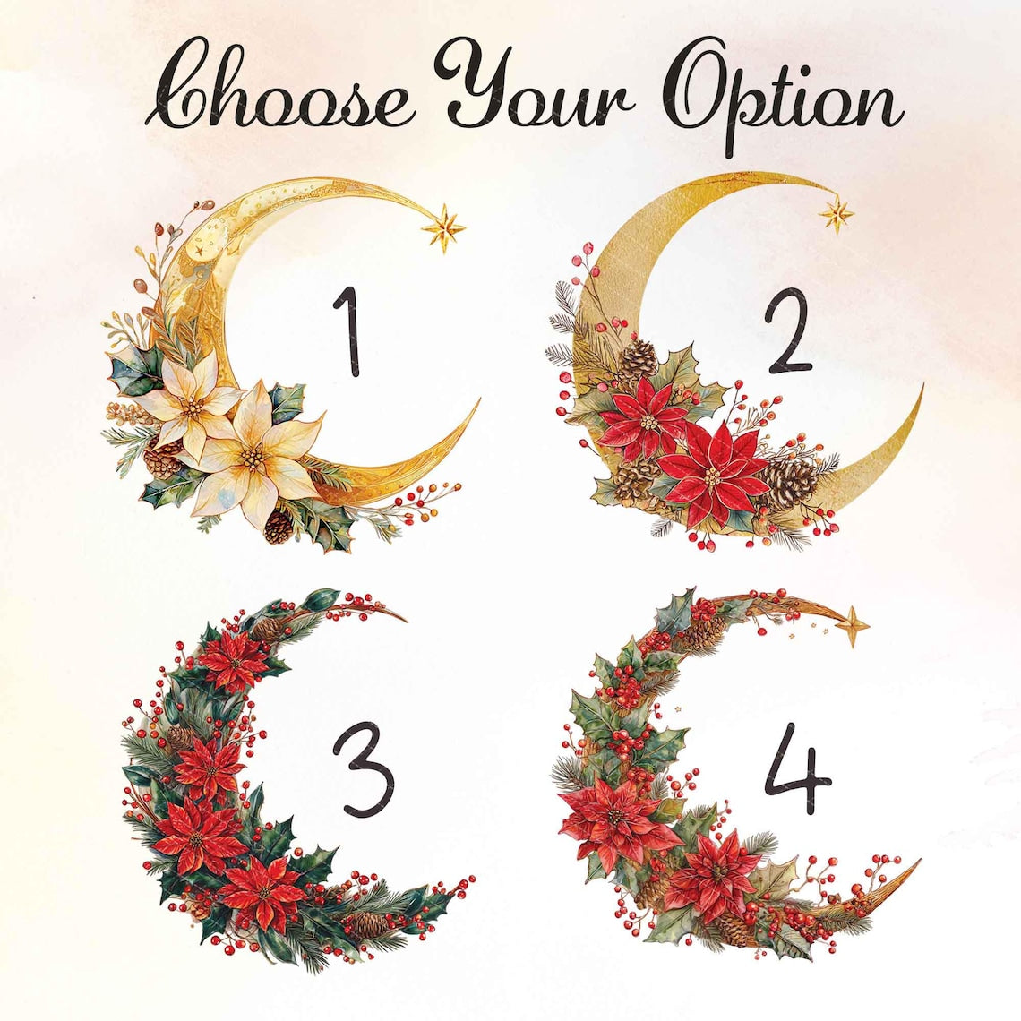 Personalized Watercolor Pet Portrait with Moon Wreath Wooden Christmas Ornament Christmas Gift for Dog Cat Lovers