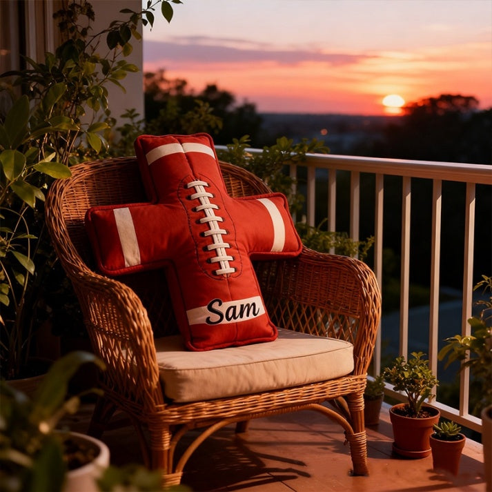Personalized 3d Printed Football Cross Pillow A Perfect Gift For Football Enthusiasts
