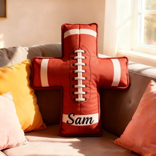 Personalized 3d Printed Football Cross Pillow A Perfect Gift For Football Enthusiasts