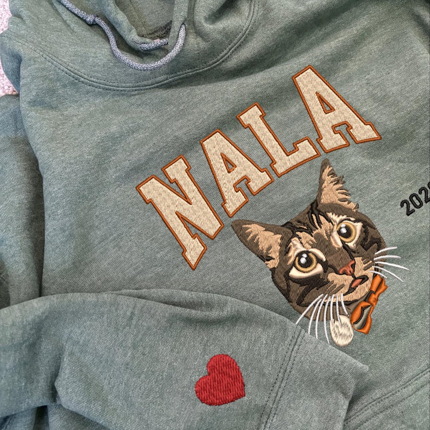 Cara de mascota bordada personalizada y nombre de mascota sudadera retrato de perro bordado cuello redondo regalo amante de las mascotas