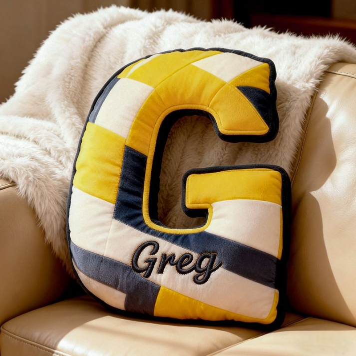 Personalized Volleyball Letter-Shaped Christmas Pillow Specially Designed For Sports Fans