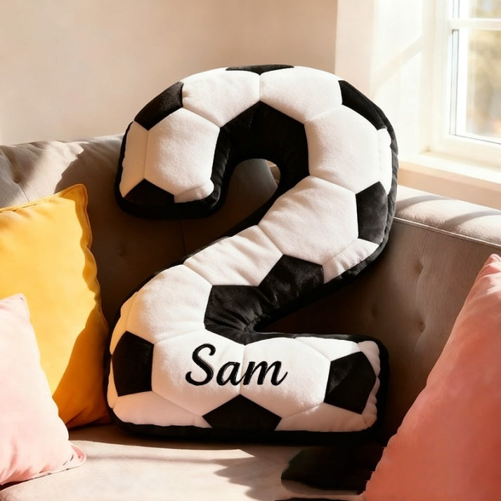 Personalized Soccer Ball Number Pillow With Custom Name Design – URcustom
