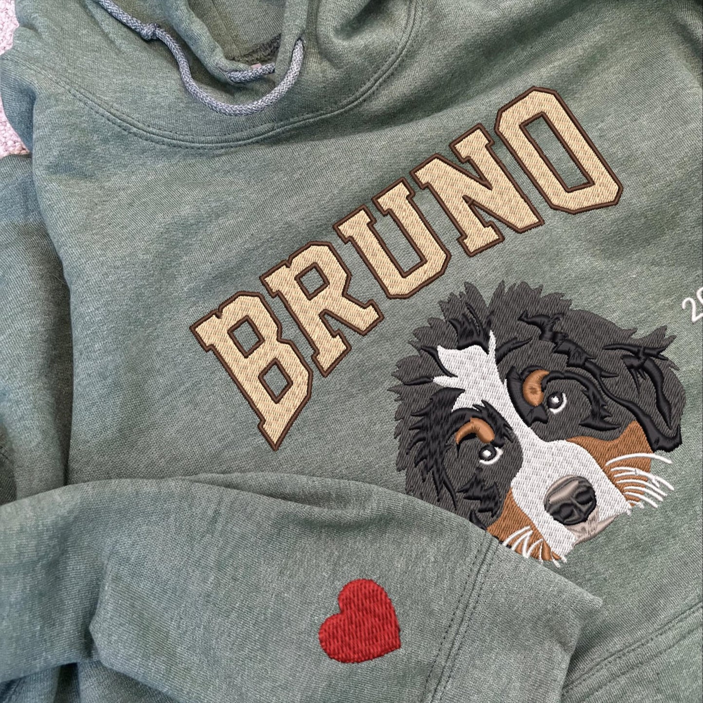 Pet Embroidered Sweatshirt, Embroidered Dog Hoodie, Custom Dog Face Embroidered Sweatshirt From Photo Gift For Dog Mom Pet Lovers