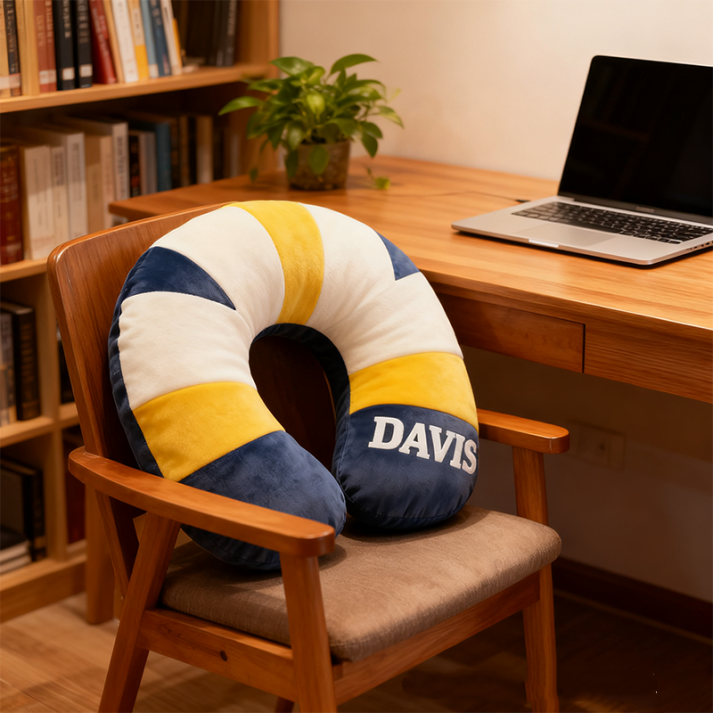 Personalized Volleyball U-Shaped Pillow With Custom Name Design