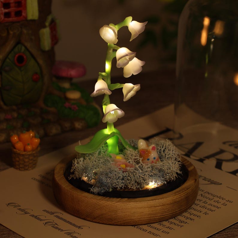 Custom Pet Figurine Birth Flower Lamp Unique Pet Memorial Gift For Dog Cat Lovers Christmas Home Decor