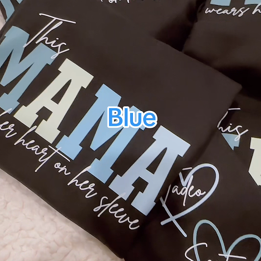 Personalisiertes Sweatshirt „Diese Mama trägt ihr Herz auf der Zunge“ mit individuellen Namen, warmes Geschenk für die liebe Mama