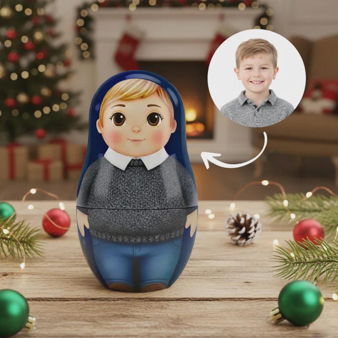 Custom Pet Portrait Nesting Dolls Personalized Family Keepsake Christmas Gift