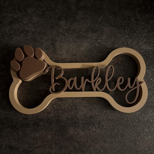Personalized Dog Bone Crate Sign with Name Custom Pet Name Sign Wall Decor Gift for Pet Lovers