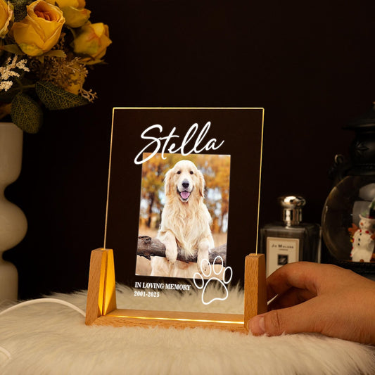 Personalisiertes Hundefoto Pfoten-Nachtlicht Haustier-Erinnerungsgeschenk für Tierliebhaber 