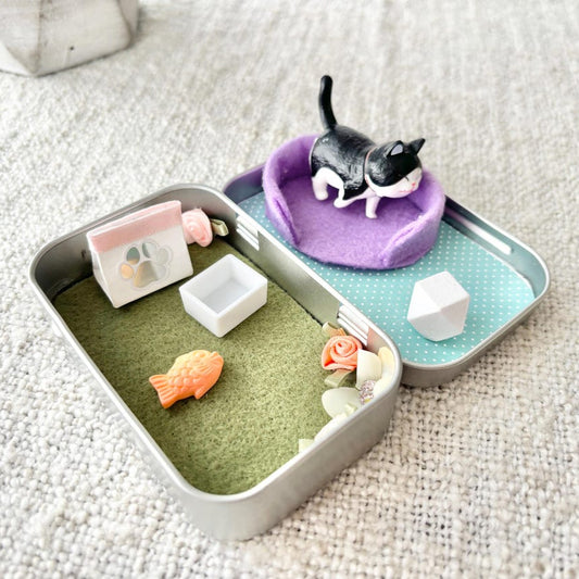 Pocket Pet Cat in a Tin – Mini Travel Toy Cat Playset Custom Pet Figurine Unique Gift for Pet Lovers