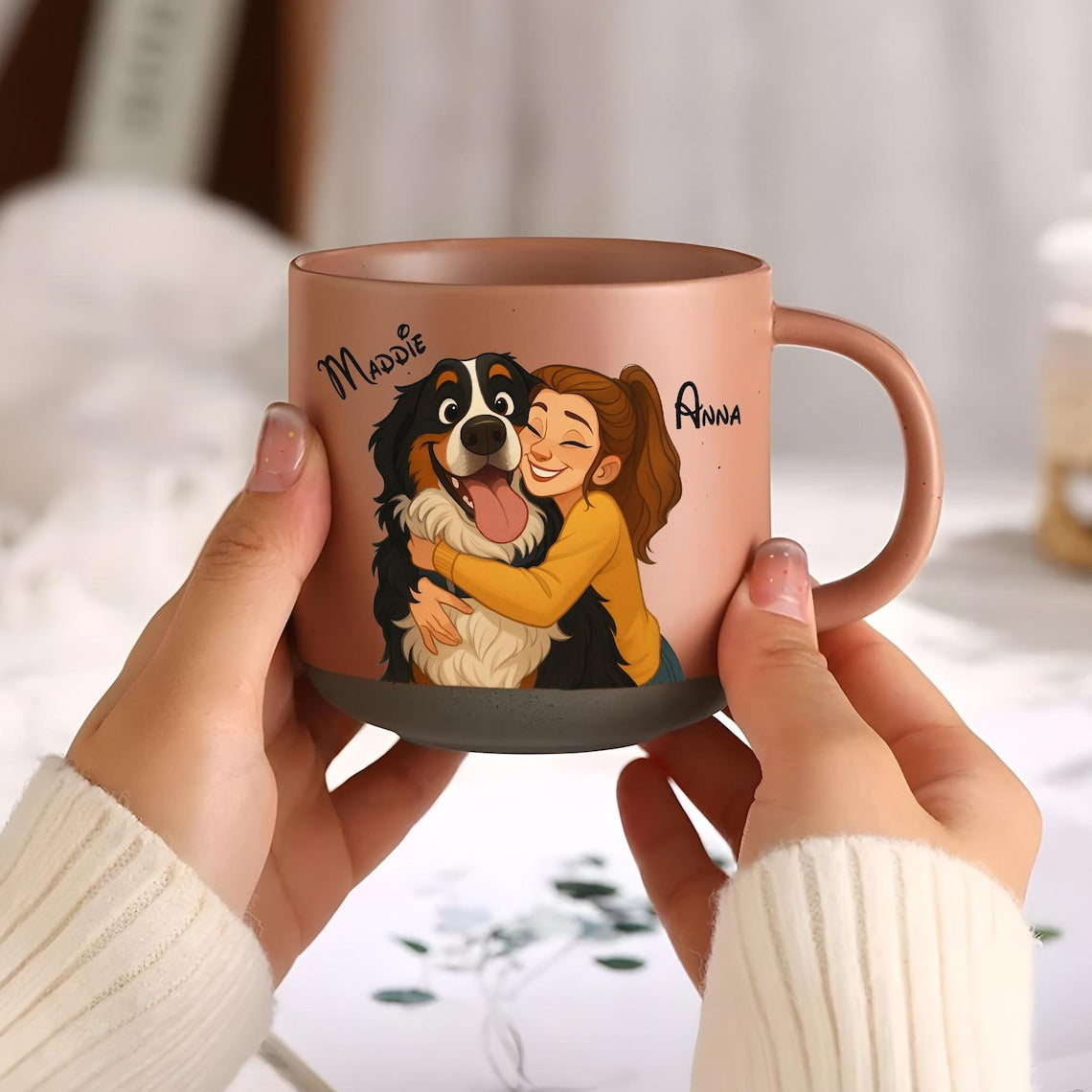 Personalisierte Haustier-Fototasse mit Hundegesicht und Namen, Geschenk für Hundeliebhaber