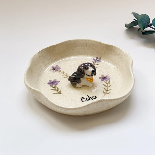 Custom Ceramic Ring Tray with 3D Pet Sculpture Handcrafted Dog Jewelry Tray for Enthusiasts Dog Jewelry Tray