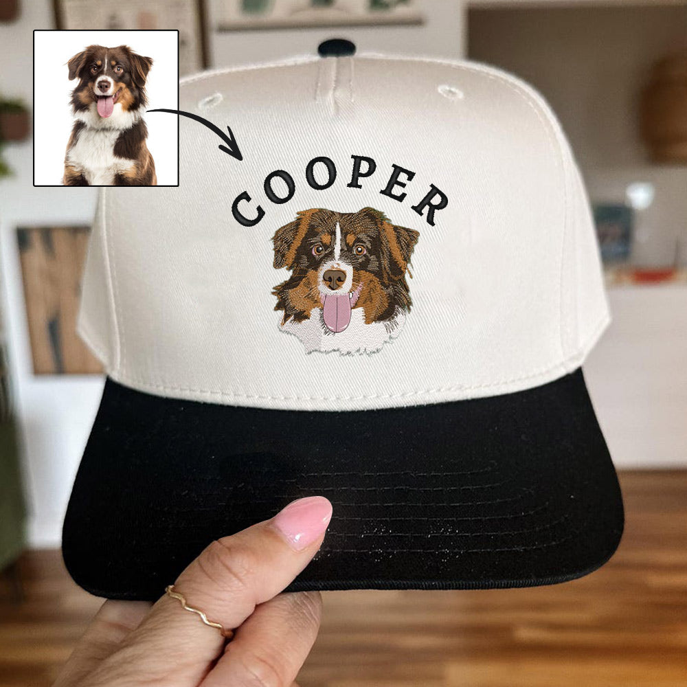 Personalisierte Haustier Ohren Lineart Leder Patch Hut Baseball-Cap für Tierliebhaber