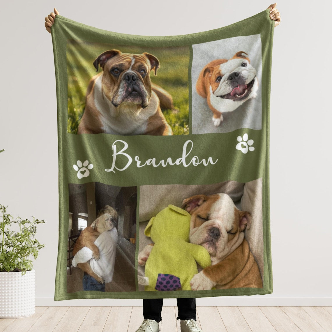 Custom Pet Photos Collage Blanket Comfortable Blanket Gift for Dog Cat Lovers Birthday Christmas Gift