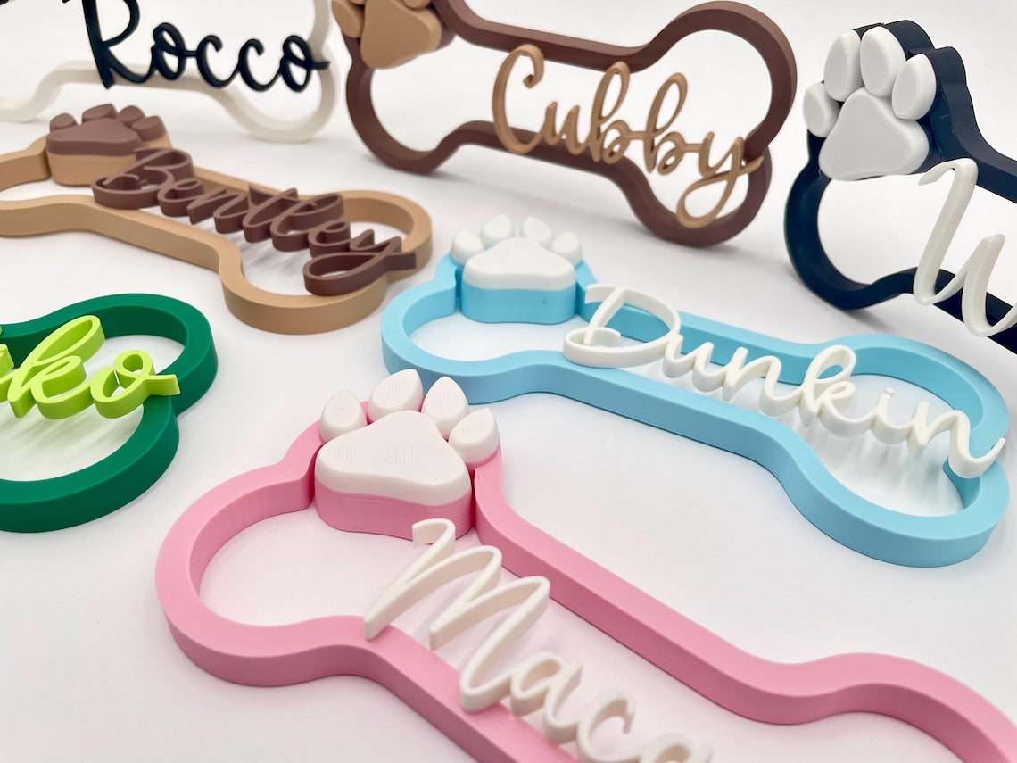 Personalized Dog Bone Crate Sign with Name Custom Pet Name Sign Wall Decor Gift for Pet Lovers