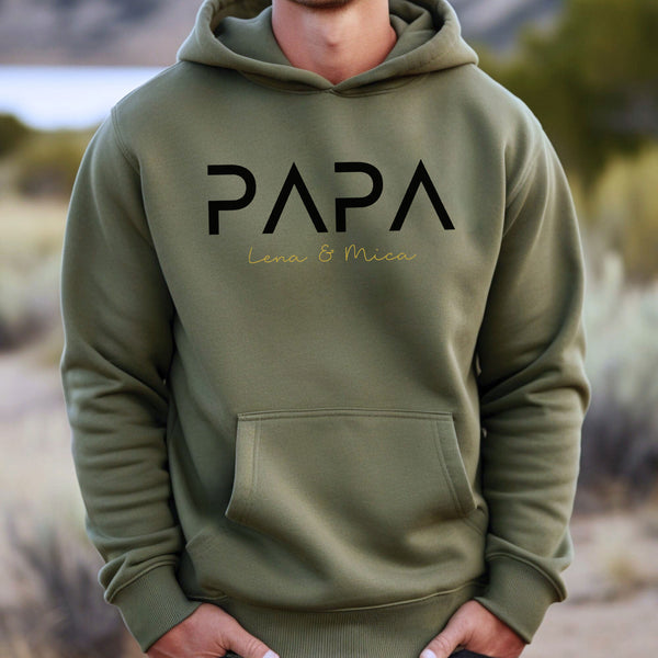Sudadera con capucha bordada personalizada para papá con nombre del niño y fecha de nacimiento para el Día del Padre 