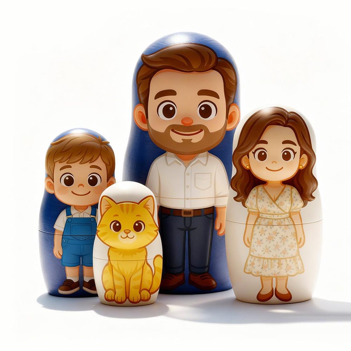 Custom Pet Portrait Nesting Dolls Personalized Family Keepsake Christmas Gift