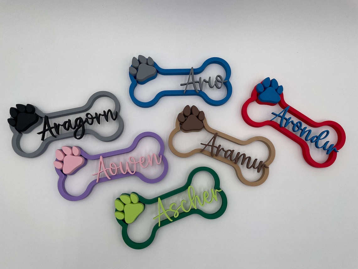 Personalized Dog Bone Crate Sign with Name Custom Pet Name Sign Wall Decor Gift for Pet Lovers