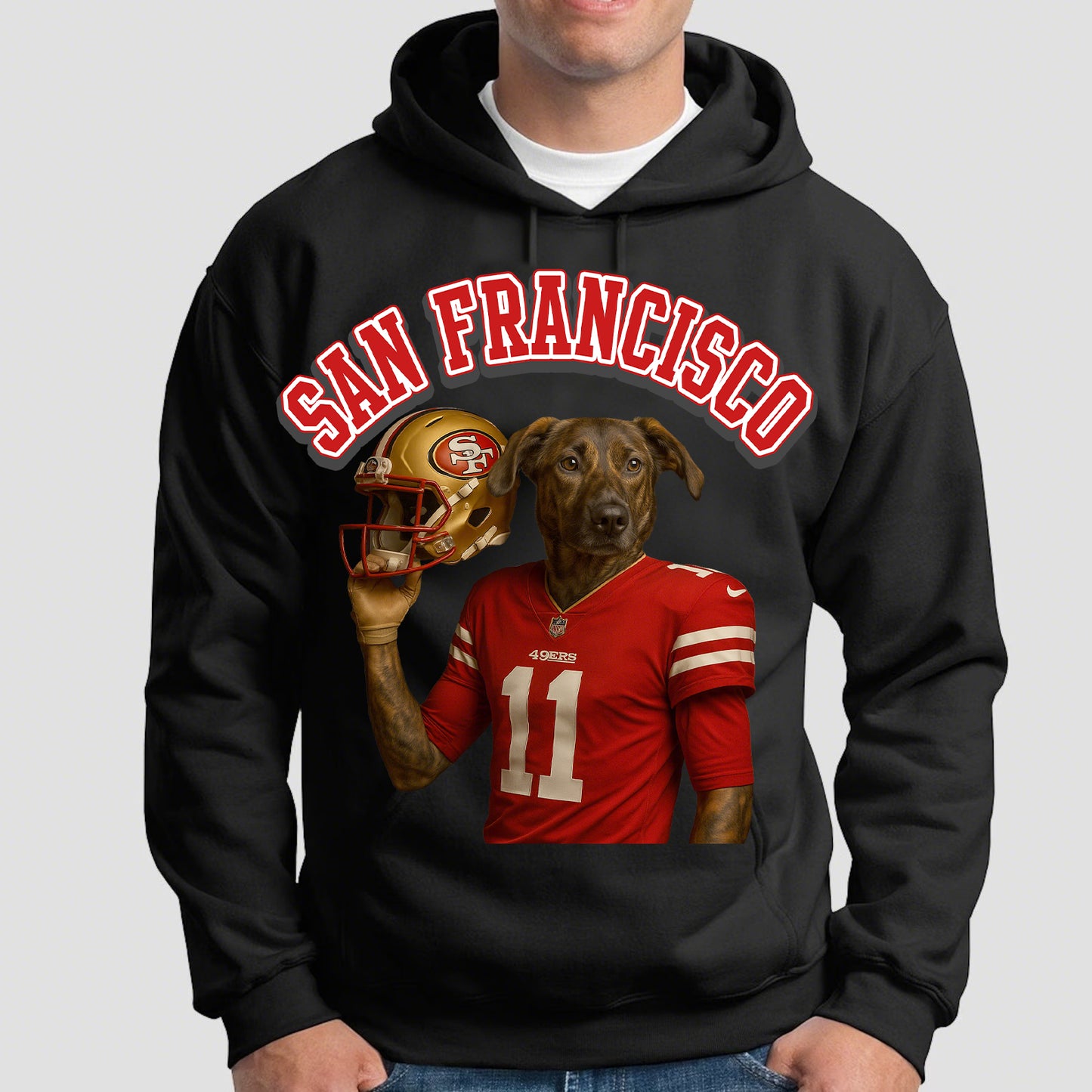 Sudadera con capucha bordada personalizada con retrato de mascota, regalo para dueños de perros y amantes de los gatos. 
