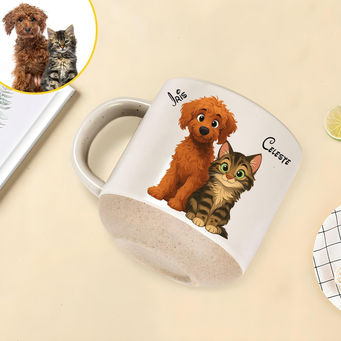 Personalisierte Haustier-Fototasse mit Hundegesicht und Namen, Geschenk für Hundeliebhaber