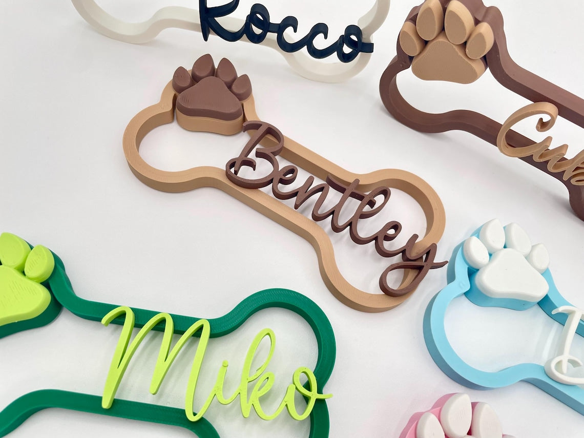 Personalized Dog Bone Crate Sign with Name Custom Pet Name Sign Wall Decor Gift for Pet Lovers