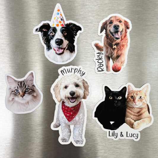 Personalized Pet Photo Fridge Magnet | Custom Dog & Cat Portrait Gift for Home Decor