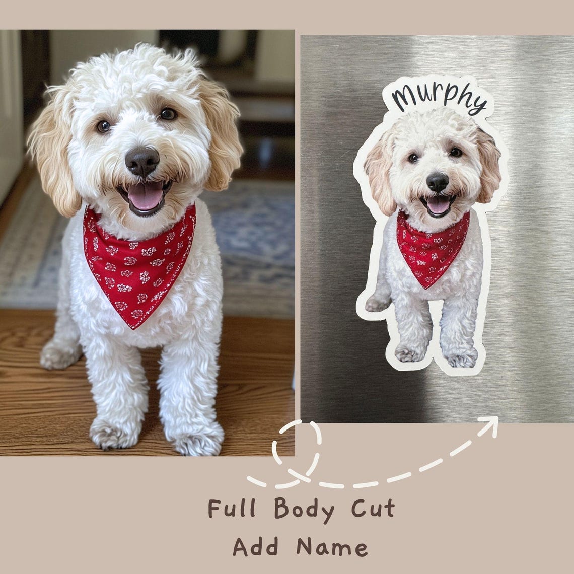 Personalized Pet Photo Fridge Magnet | Custom Dog & Cat Portrait Gift for Home Decor