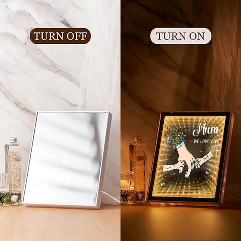 Personalized Grandma We Love You Infinity Mirror Light Box Mother's Day Gift