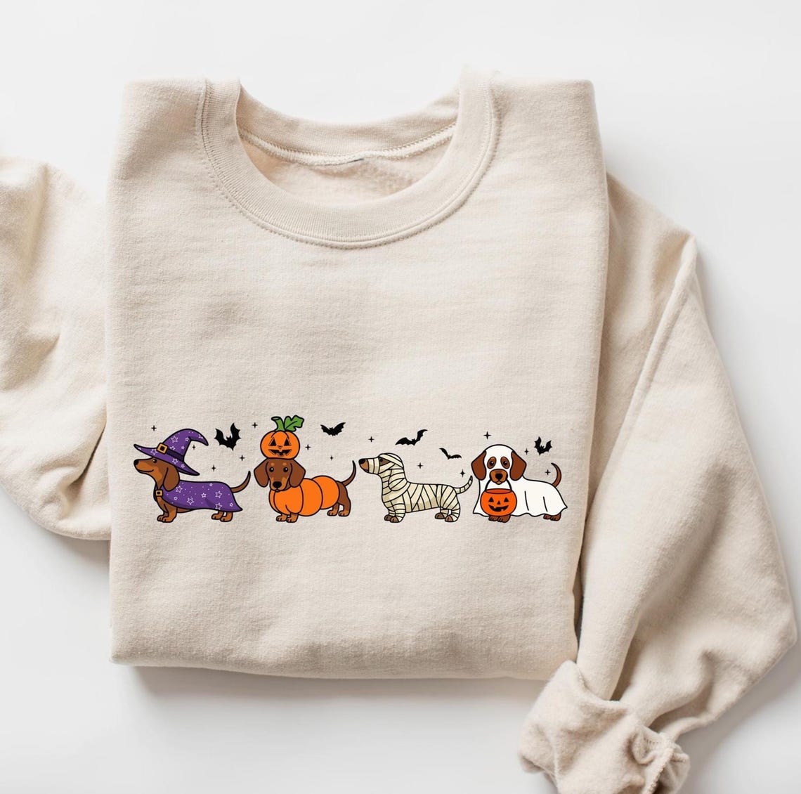 Sweat-shirt teckel d'Halloween, sweat à capuche saison effrayante, cadeau unique pour les amoureux des animaux
