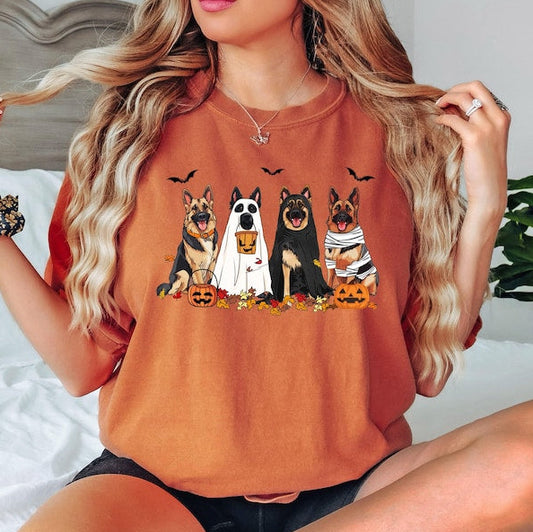 Sweat-shirt d'Halloween fantôme berger allemand, sweat à capuche saison effrayante, cadeau unique pour les amoureux des animaux